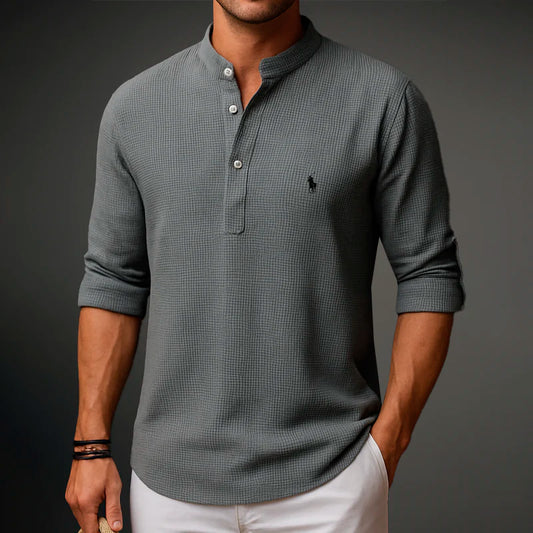 R&L Henley-Shirt mit Padre-Kragen für Herren