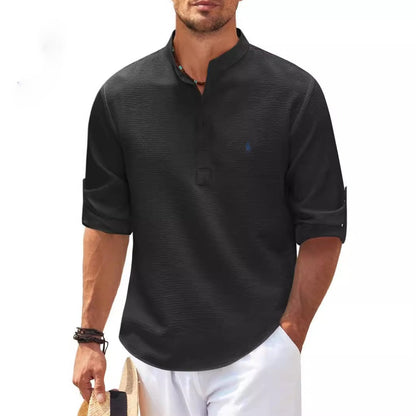 R&L Henley-Shirt mit Padre-Kragen für Herren