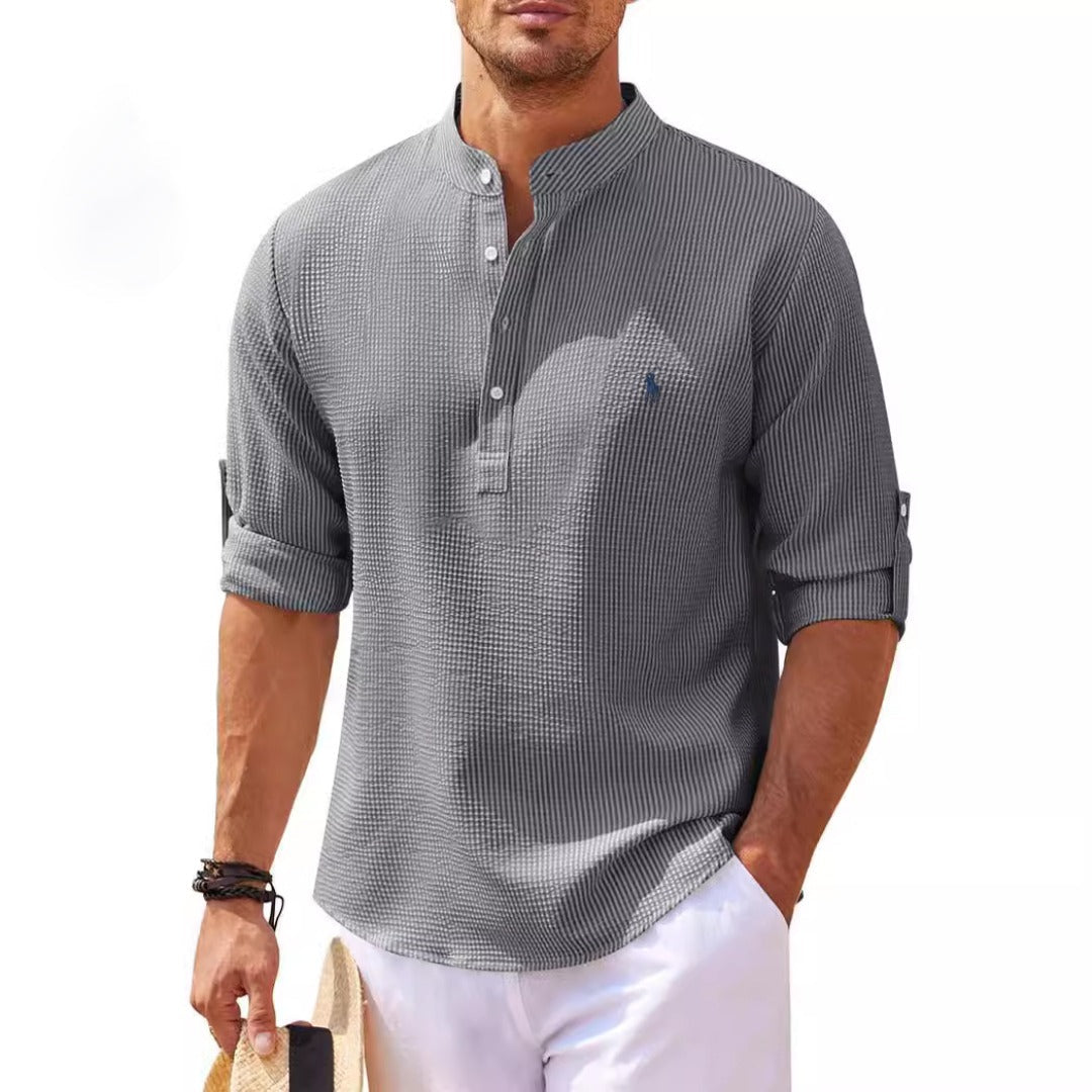 R&L Henley-Shirt mit Padre-Kragen für Herren