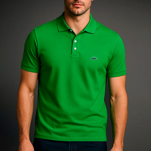 Herren Business Casual Button-Down-Kurzarm-Poloshirt
