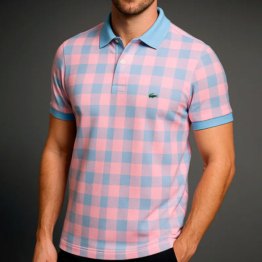 Klassisches kariertes Kurzarm-Poloshirt für Herren