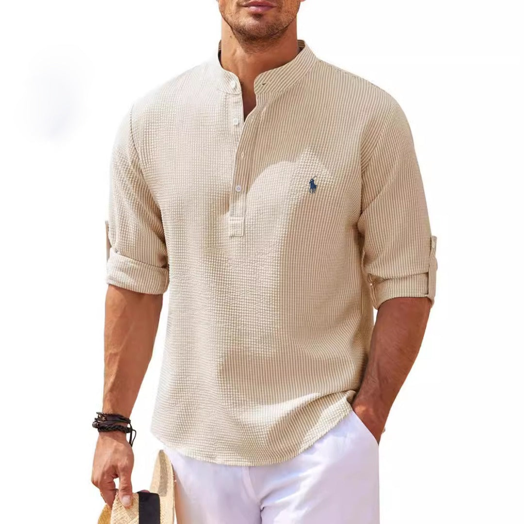 R&L Henley-Shirt mit Padre-Kragen für Herren