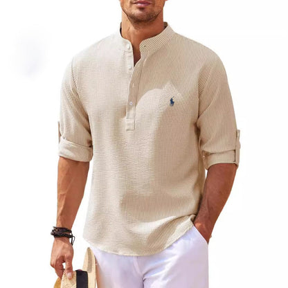 R&L Henley-Shirt mit Padre-Kragen für Herren