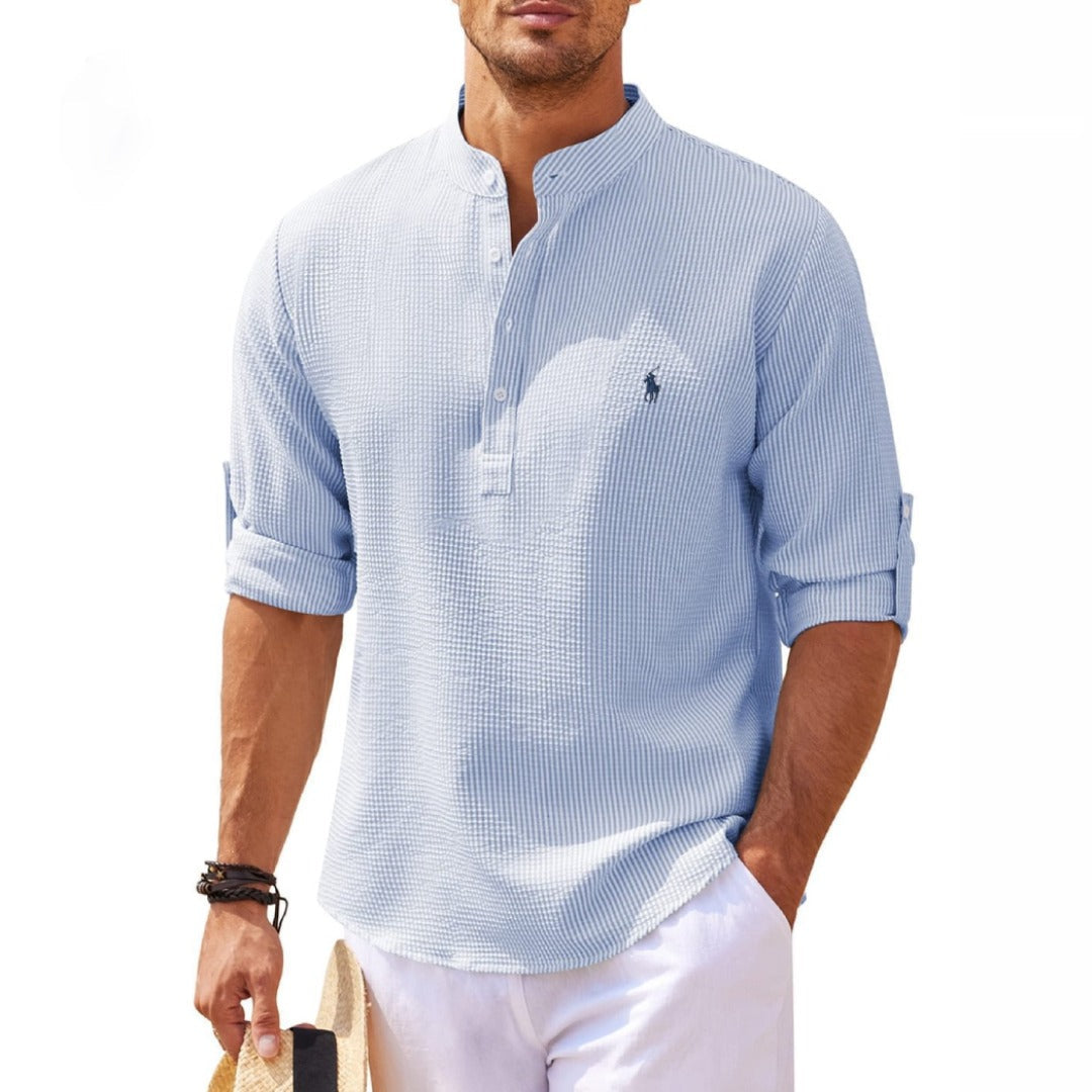 R&L Henley-Shirt mit Padre-Kragen für Herren
