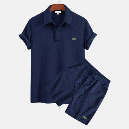 Nachtblau Luxe Herren Sommer Set  Elegantes  Outfit