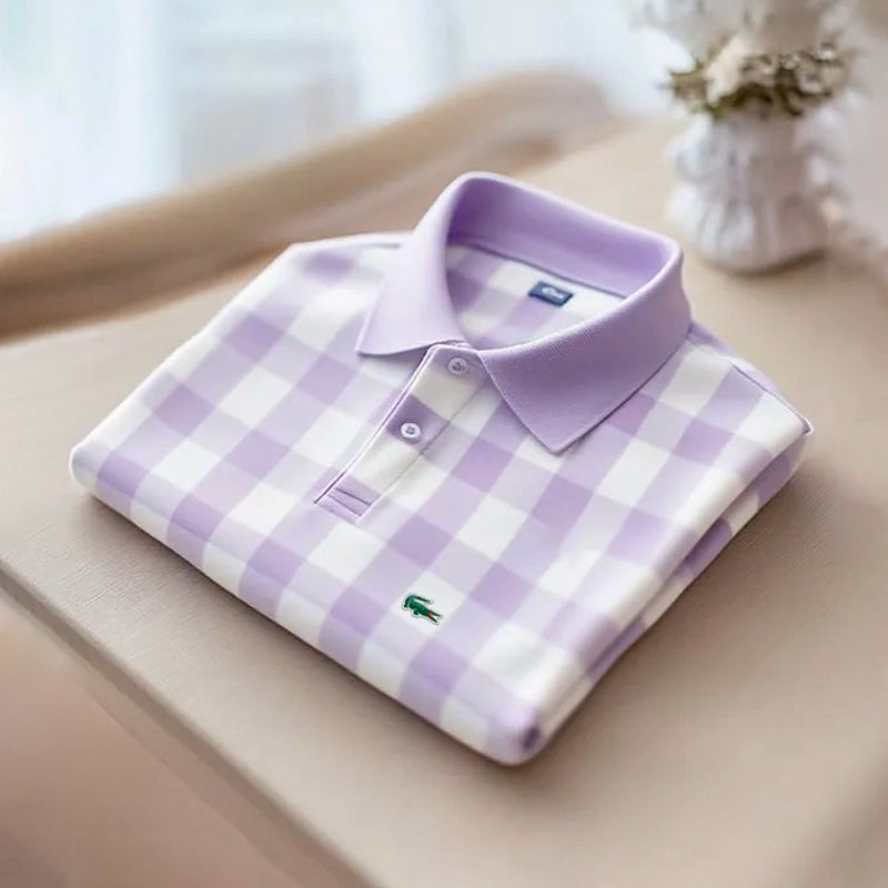 Klassisches kariertes Kurzarm-Poloshirt für Herren
