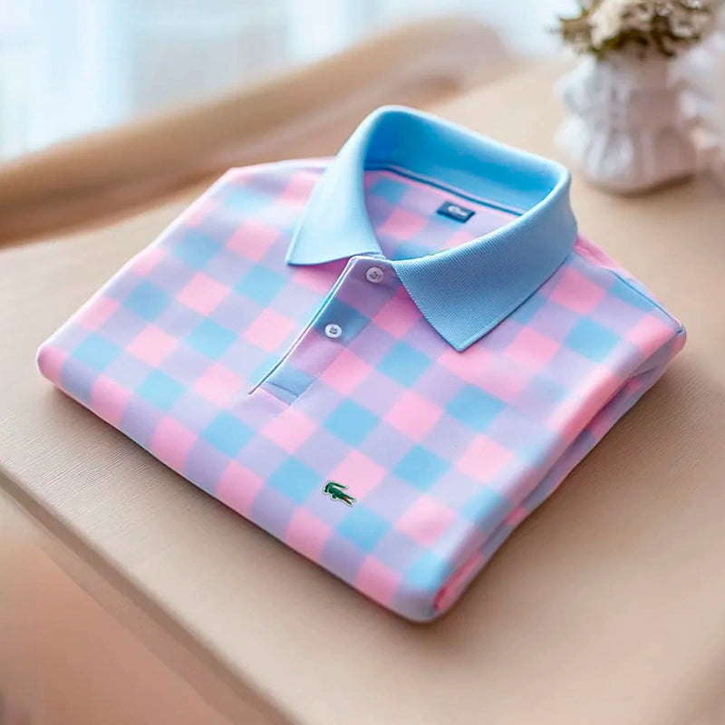 Klassisches kariertes Kurzarm-Poloshirt für Herren
