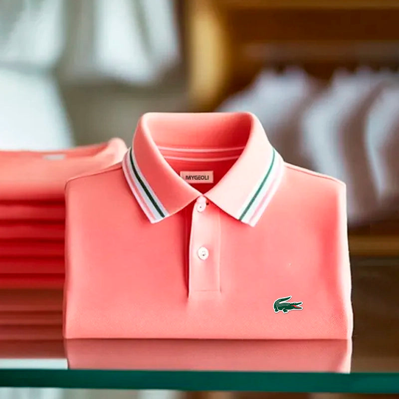 Klassisches Kurzarm-Poloshirt für Herren mit Krokodil-Logo