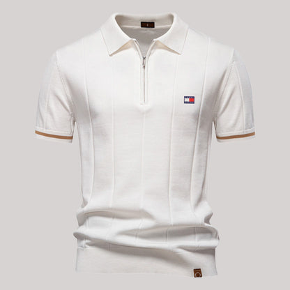 Herren-Poloshirt mit Reißverschluss Eleganter Retro-Stil