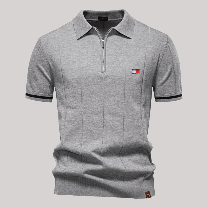 Herren-Poloshirt mit Reißverschluss Eleganter Retro-Stil