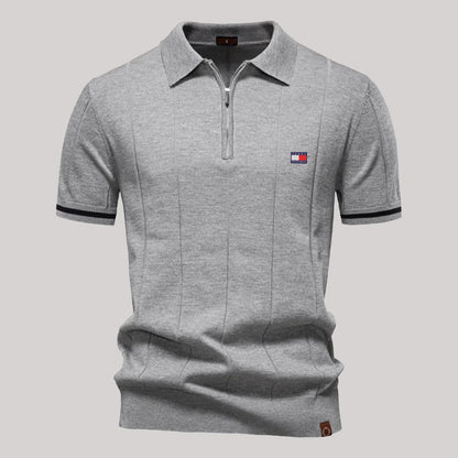 Herren-Poloshirt mit Reißverschluss Eleganter Retro-Stil