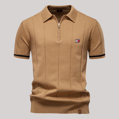 Herren-Poloshirt mit Reißverschluss Eleganter Retro-Stil