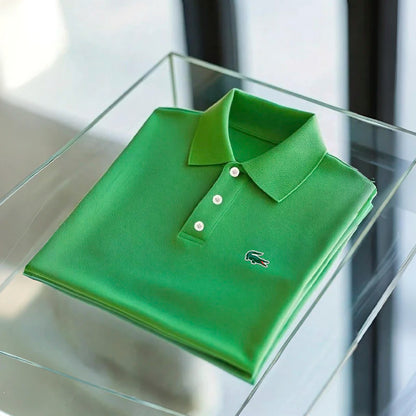 Herren Business Casual Button-Down-Kurzarm-Poloshirt
