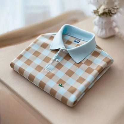 Klassisches kariertes Kurzarm-Poloshirt für Herren