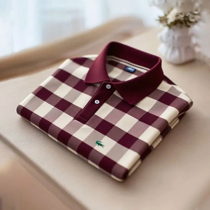 Klassisches kariertes Kurzarm-Poloshirt für Herren